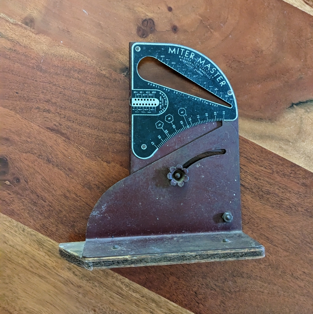 Vintage Miter Master Specialty Co. Dowel and Drill Diameter Gauge Black Maroon